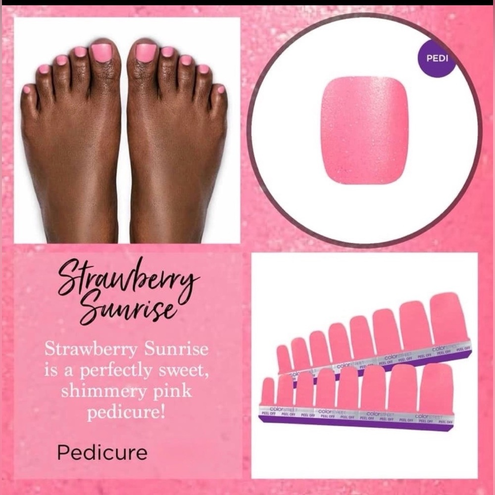 Color Street Pedicure Strawberry Sunrise Brand New